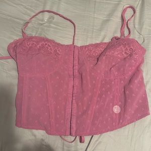 NWT L.A. Hearts Pink Heart Lace Corset‎